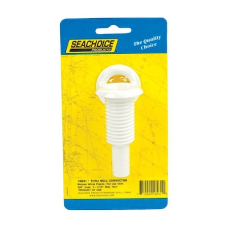 Pinpoint 18031 0.63 in. Thru Hull Connector  White - Plastic PI156458